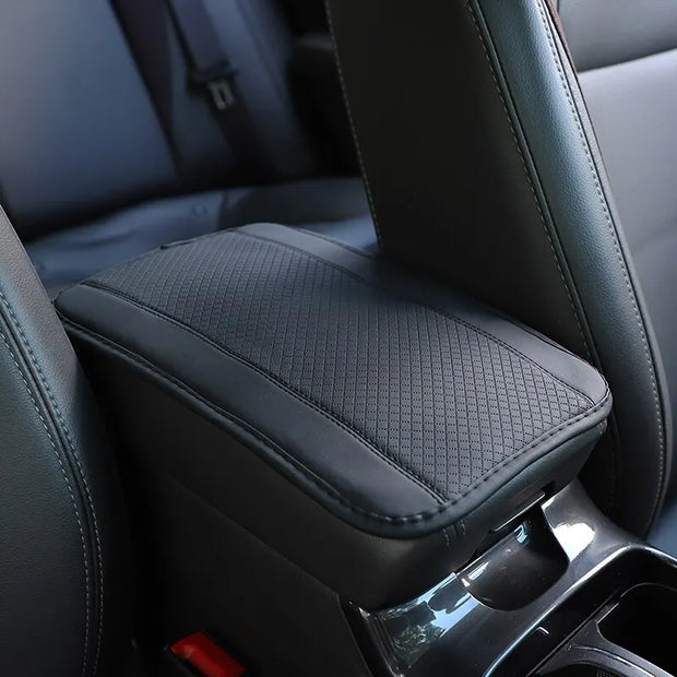 Car Armrest Cover Mat Universal PU Leather Ethnic Style Print Waterproof Non Slip Storage Box Pad Auto Styling Interior Accessor