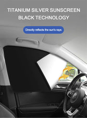 SEAMETAL 2Pcs Car Side Window Sun Shade Curtain Summer Sun Protection Sunshade Cover UV Reflective Magnetic Car Privacy Curtains
