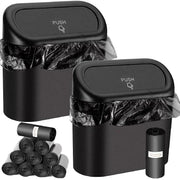 1Pcs Leak-proof Mini Car Trash Can with Lid Small Car Accessories Includes 60 (300) Garbage Bags for Vehicle Interior