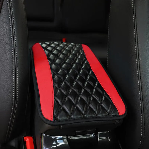 Car Armrest Cover Mat Universal PU Leather Ethnic Style Print Waterproof Non Slip Storage Box Pad Auto Styling Interior Accessor