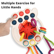 Baby Sensory Teething Toy Infant Montessori Chew Training Kids Pull String Activity Toy for Toddlers Push and Pull Toys