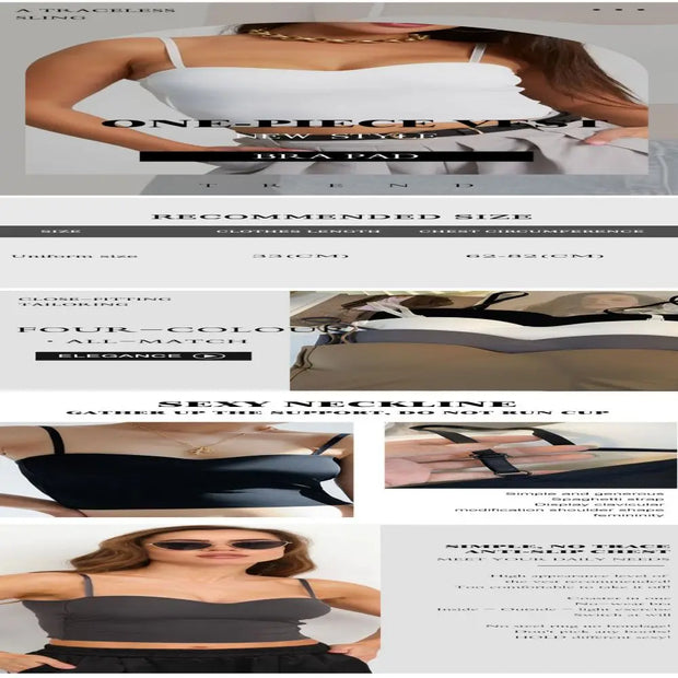 Thin Section Double Straps Solid Color Suspenders Hot Girls Inside Sports Vest Sexy Outer Wear Bottoming Slim Women