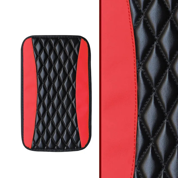 Car Armrest Cover Mat Universal PU Leather Ethnic Style Print Waterproof Non Slip Storage Box Pad Auto Styling Interior Accessor