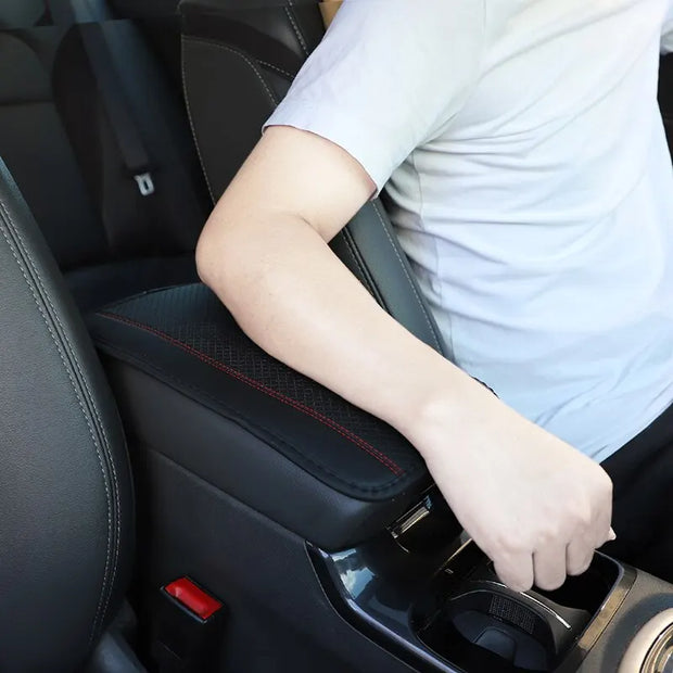 Car Armrest Cover Mat Universal PU Leather Ethnic Style Print Waterproof Non Slip Storage Box Pad Auto Styling Interior Accessor