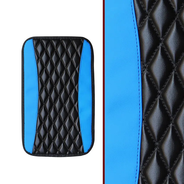 Car Armrest Cover Mat Universal PU Leather Ethnic Style Print Waterproof Non Slip Storage Box Pad Auto Styling Interior Accessor