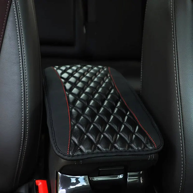 Car Armrest Cover Mat Universal PU Leather Ethnic Style Print Waterproof Non Slip Storage Box Pad Auto Styling Interior Accessor