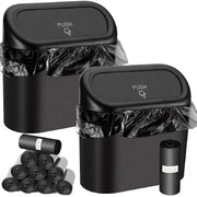1Pcs Leak-proof Mini Car Trash Can with Lid Small Car Accessories Includes 60 (300) Garbage Bags for Vehicle Interior