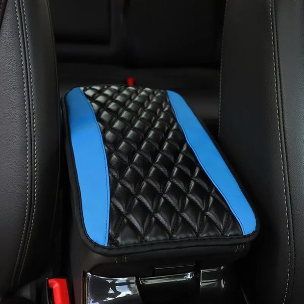 Car Armrest Cover Mat Universal PU Leather Ethnic Style Print Waterproof Non Slip Storage Box Pad Auto Styling Interior Accessor