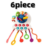 Baby Sensory Teething Toy Infant Montessori Chew Training Kids Pull String Activity Toy for Toddlers Push and Pull Toys