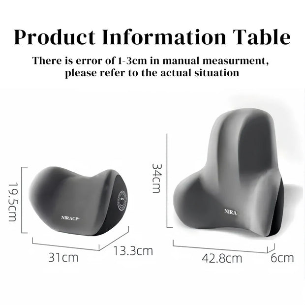 Car Neck Pillow Memory Foam Protective Lumbar Support Backrest Relieves Pressure Breathable Car Headrest Pillow Car Assesories