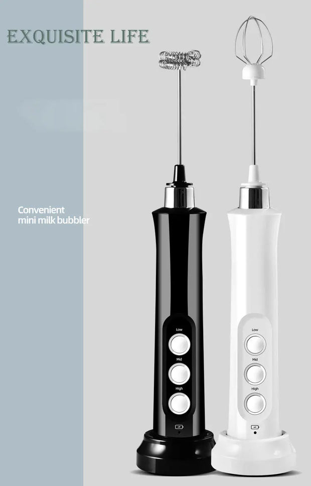 3 In 1 Wireless Handheld Electric Milk Foam Machine Mini Frother Maker Handheld Cappuccino Coffee Whisk Mixer Foamer Puller