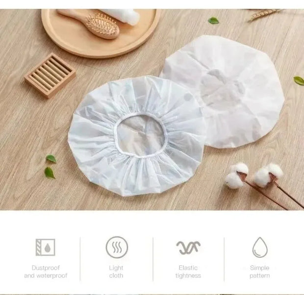 5pcs Waterproof Shower Cap WOMEN'S Household Bathing Anti-oil Smoke Hair Care Shower Cap Dry Hair Cap