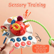 Baby Sensory Teething Toy Infant Montessori Chew Training Kids Pull String Activity Toy for Toddlers Push and Pull Toys