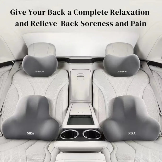 Car Neck Pillow Memory Foam Protective Lumbar Support Backrest Relieves Pressure Breathable Car Headrest Pillow Car Assesories
